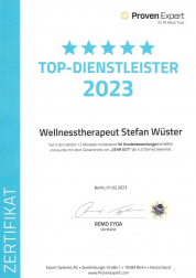 Meinungsmeister Zertifikat Wellnesstherapeut Stefan Wüster